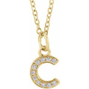 Reflet de la Côte d'Azur, Gold Diamond Letter Necklace