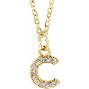 Reflet de la Côte d'Azur, Gold Diamond Letter Necklace