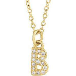 Reflet de la Côte d'Azur, Gold Diamond Letter Necklace