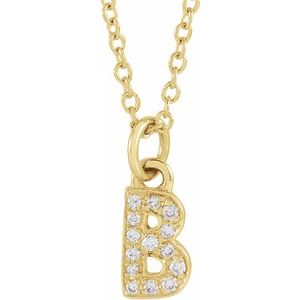Reflet de la Côte d'Azur, Gold Diamond Letter Necklace