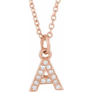 Reflet de la Côte d'Azur, Gold Diamond Letter Necklace