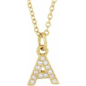 Reflet de la Côte d'Azur, Gold Diamond Letter Necklace