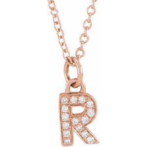 Reflet de la Côte d'Azur, Gold Diamond Letter Necklace
