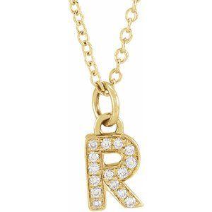 Reflet de la Côte d'Azur, Gold Diamond Letter Necklace