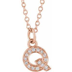 Reflet de la Côte d'Azur, Gold Diamond Letter Necklace