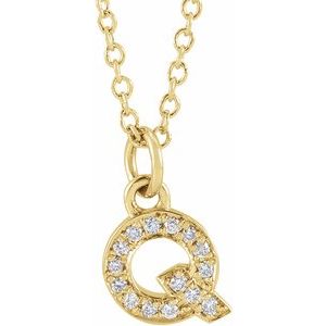 Reflet de la Côte d'Azur, Gold Diamond Letter Necklace
