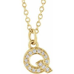 Reflet de la Côte d'Azur, Gold Diamond Letter Necklace