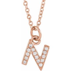 Reflet de la Côte d'Azur, Gold Diamond Letter Necklace