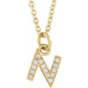 Reflet de la Côte d'Azur, Gold Diamond Letter Necklace