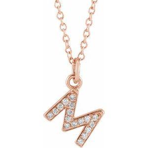 Reflet de la Côte d'Azur, Gold Diamond Letter Necklace