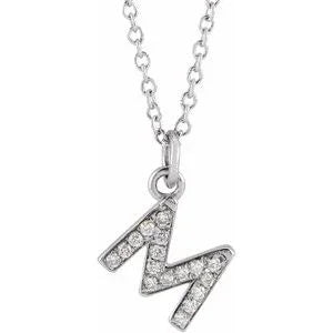 Reflet de la Côte d'Azur, Gold Diamond Letter Necklace