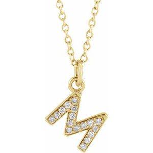 Reflet de la Côte d'Azur, Gold Diamond Letter Necklace