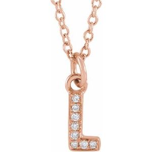 Reflet de la Côte d'Azur, Gold Diamond Letter Necklace
