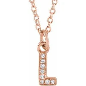 Reflet de la Côte d'Azur, Gold Diamond Letter Necklace