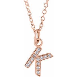 Reflet de la Côte d'Azur, Gold Diamond Letter Necklace