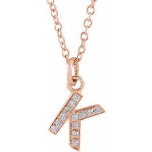 Reflet de la Côte d'Azur, Gold Diamond Letter Necklace
