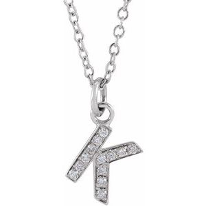 Reflet de la Côte d'Azur, Gold Diamond Letter Necklace