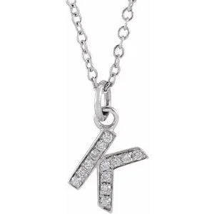 Reflet de la Côte d'Azur, Gold Diamond Letter Necklace