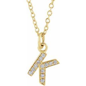 Reflet de la Côte d'Azur, Gold Diamond Letter Necklace