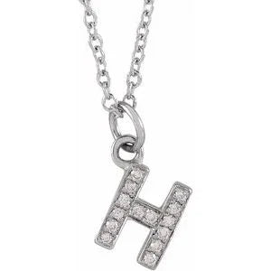 Reflet de la Côte d'Azur, Gold Diamond Letter Necklace
