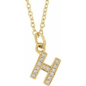 Reflet de la Côte d'Azur, Gold Diamond Letter Necklace