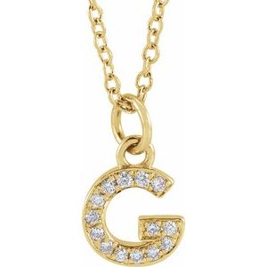 Reflet de la Côte d'Azur, Gold Diamond Letter Necklace