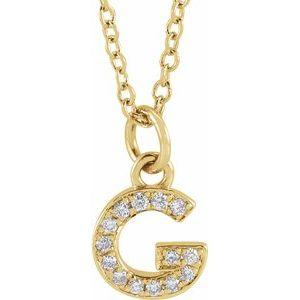 Reflet de la Côte d'Azur, Gold Diamond Letter Necklace