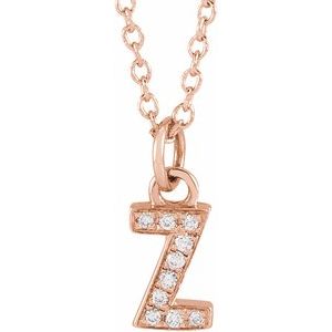 Reflet de la Côte d'Azur, Gold Diamond Letter Necklace