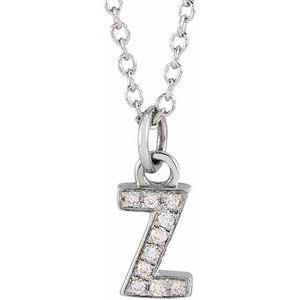 Reflet de la Côte d'Azur, Gold Diamond Letter Necklace