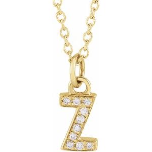 Reflet de la Côte d'Azur, Gold Diamond Letter Necklace