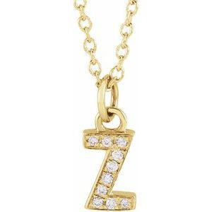 Reflet de la Côte d'Azur, Gold Diamond Letter Necklace
