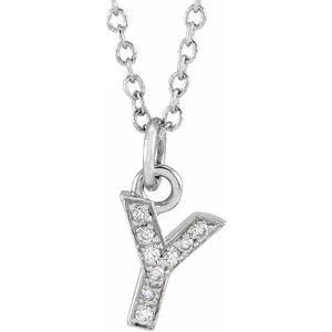 Reflet de la Côte d'Azur, Gold Diamond Letter Necklace