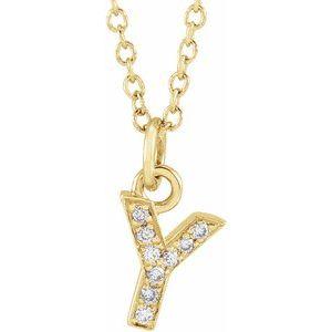 Reflet de la Côte d'Azur, Gold Diamond Letter Necklace