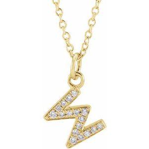Reflet de la Côte d'Azur, Gold Diamond Letter Necklace