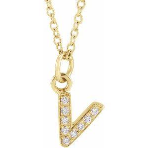 Reflet de la Côte d'Azur, Gold Diamond Letter Necklace