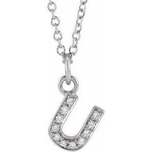 Reflet de la Côte d'Azur, Gold Diamond Letter Necklace