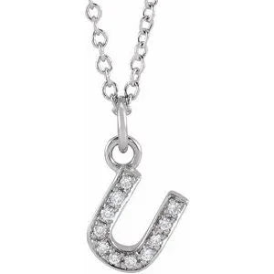 Reflet de la Côte d'Azur, Gold Diamond Letter Necklace