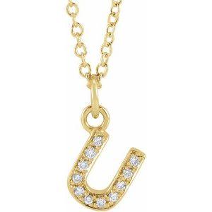 Reflet de la Côte d'Azur, Gold Diamond Letter Necklace