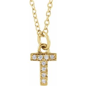 Reflet de la Côte d'Azur, Gold Diamond Letter Necklace