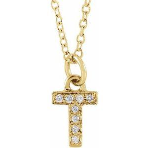 Reflet de la Côte d'Azur, Gold Diamond Letter Necklace