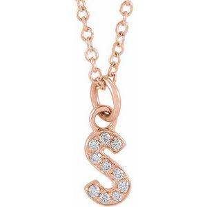 Reflet de la Côte d'Azur, Gold Diamond Letter Necklace