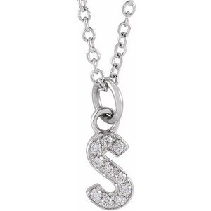Reflet de la Côte d'Azur, Gold Diamond Letter Necklace