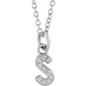 Reflet de la Côte d'Azur, Gold Diamond Letter Necklace