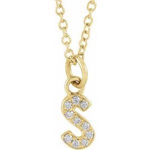 Reflet de la Côte d'Azur, Gold Diamond Letter Necklace