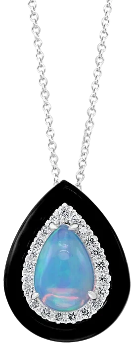 Soleil d'Hiver Necklace, Opal & Diamonds Necklace