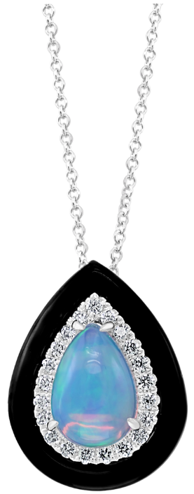 Soleil d'Hiver Necklace, Opal & Diamonds Necklace