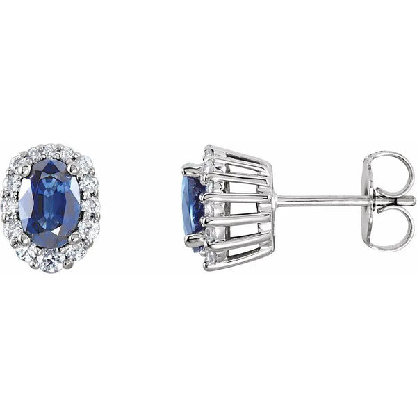 La Marquise de Montauban, Natural Sapphire & Diamonds Earrings