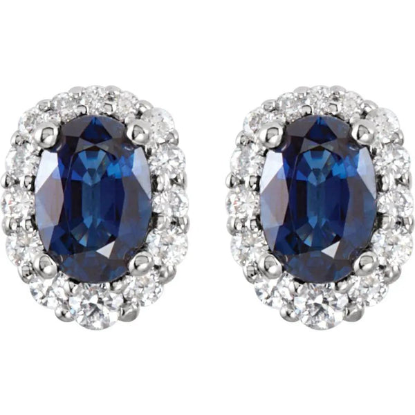 La Marquise de Montauban, Natural Sapphire & Diamonds Earrings