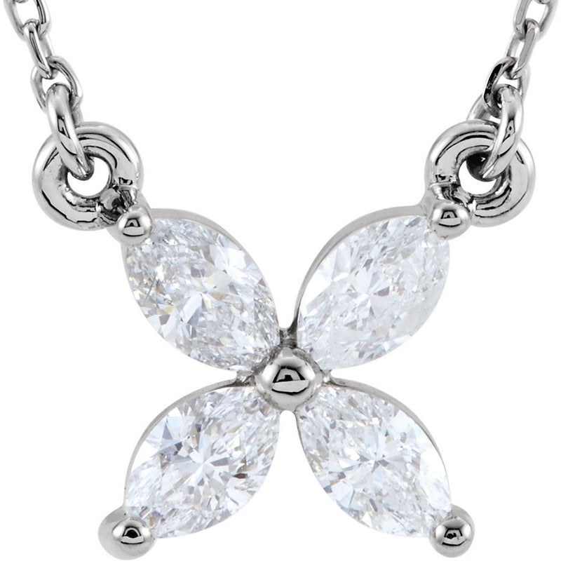 Les Petites Fleurs Necklace, Natural Diamond
