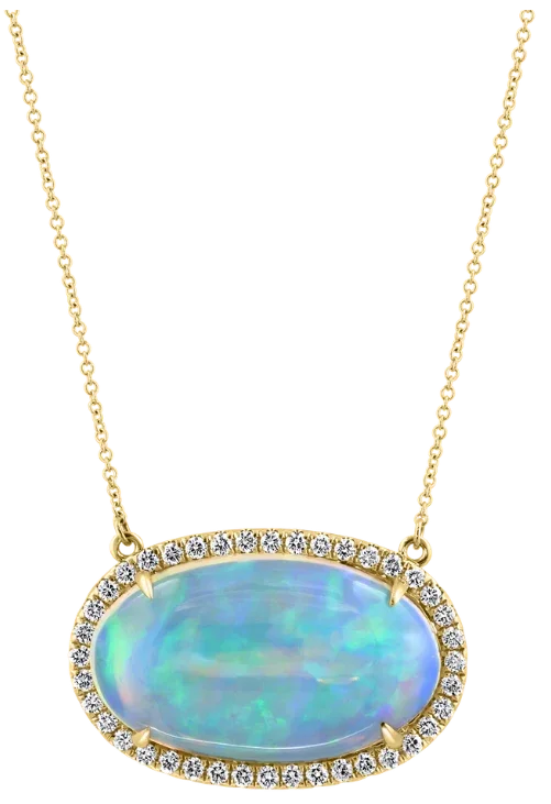 Eclosion Divine Necklace, Opal & Diamonds Necklace